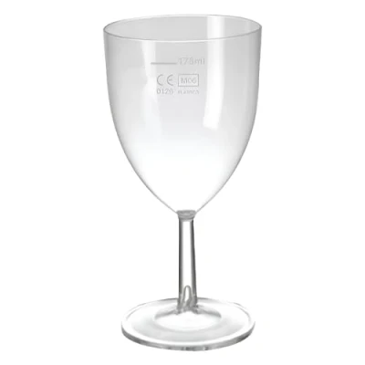 Image of Plastico CB876 Wine Glasses, Polystyrene, 200 mL (Pack of 48)