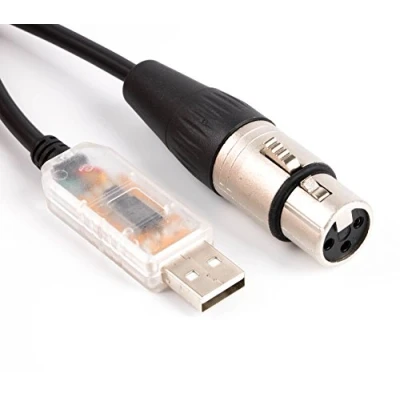 Image of usangreen FTDI USB Rs485 XLR Dmx512 Stage Lighting Equipment Controller Cable DIY for SGM Dmxking Dmxcontrol Freestyler Download (Length:1.8m)