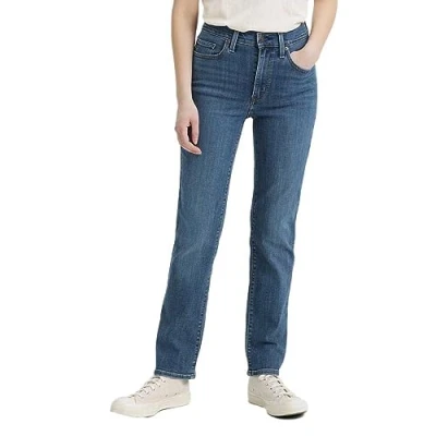 Image of Levis 724 HIGH RISE STRAIGHT women&#039;s Jeans in Blue