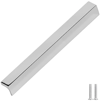 Image of Decoranddecor Contemporary Pull Handles Solid Metal for Cabinets (224mm Between Hole Centres, Polished Chrome)