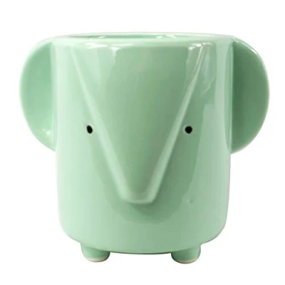 Image of Leaf Ceramic Animal Planters, Elephant, 13cm