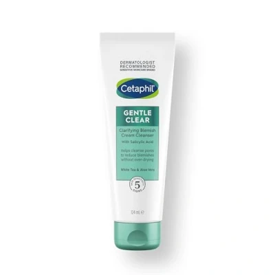 Image of Cetaphil Gentle Clear Clarifying Blemish Cleanser 124ml, Face Wash for Gently Cleaning Pores, with 2% Salicylic Acid &amp; Aloe Vera Sensitive Skin