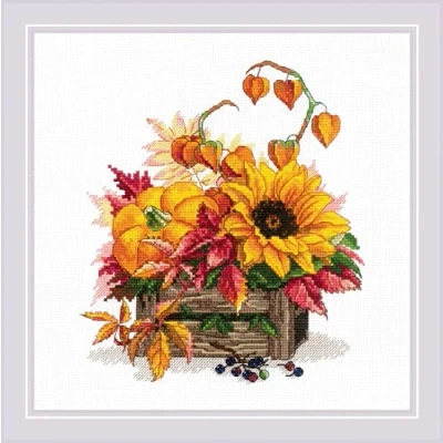 Image of RIOLIS Counted Cross Stitch Kit 9.75&quot;X9.75&quot; Hello Autumn (14 Count) R2006