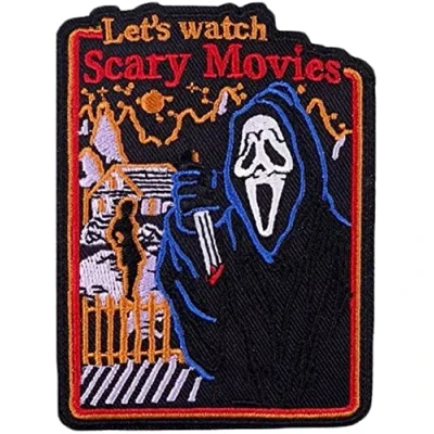 Image of ULRICAR Punk Skull Patches On Clothes Rock Badges Stripes Skeleton Embroideried Patch DIY Iron for Clothing Jeans Jacket Stickers Applique
