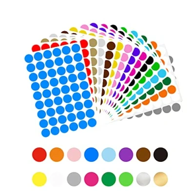 Image of Jaimela 16 Sheets 864 Pcs Colors 20mm Sticky Dots Round Dot Labels Stickers Self Adhesive Circle for Colour Coding Calendar Organising