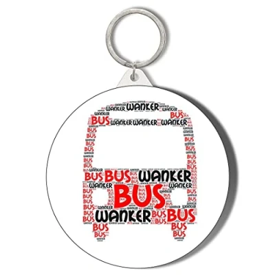 Image of Gift Insanity BUS WANKER COLLAGE 45mm Keyring