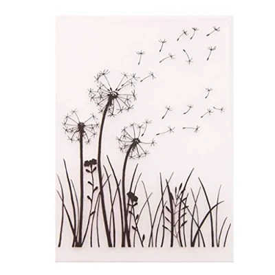 Image of qiuxiaoaa Plastic Embossing Folder Template DIY Scrapbook Photo Album Card Making Decoration Crafts Dandelion Bump printing tool