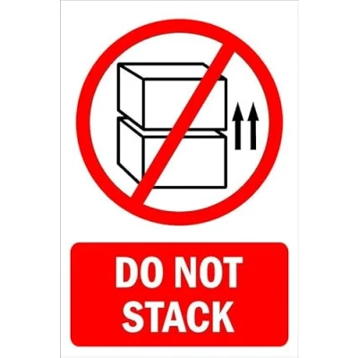 Image of Do not stack, prohibition sign Self adhesive sticker (200mm x 150mm)