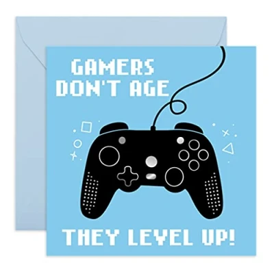 Image of Central 23 Fun Birthday Cards for Gamers &#039;Gamers Don’t Age&#039; Brother Card Him Son Comes with Stickers