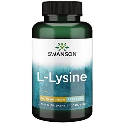 Image of Swanson, L Lysine, 500mg, 100 Capsules, High Dose, Soy Free, Gluten Non GMO