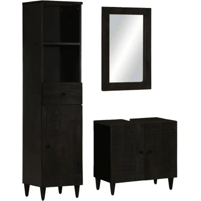 Image of vidaXL 3 Piece Bathroom Furniture Set Solid Wood Mango
