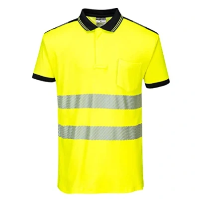 Image of Portwest PW3 Hi Vis Polo Shirt S/S Yellow/Black 4XL