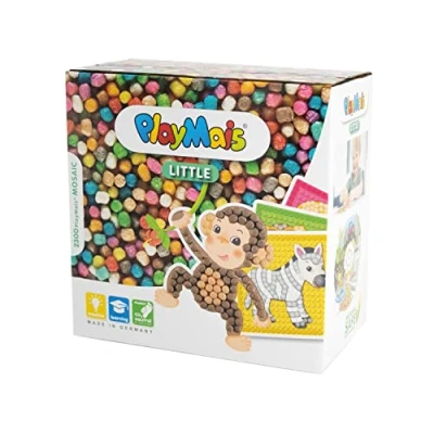 Image of PlayMais Mosaic Little Zoo Creative Craft kit for Girls &amp; Boys from 3 Years 2300 6 templates with Animals stimulates Creativity Motor Skills Natural Toy