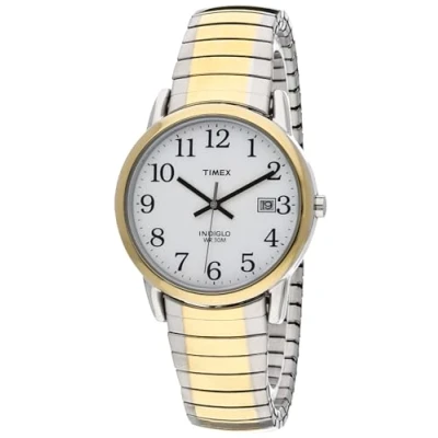 Image of Timex Men&#039;s Modern Easy Reader 40mm Watch Two Tone Case White Dial with Expansion Band