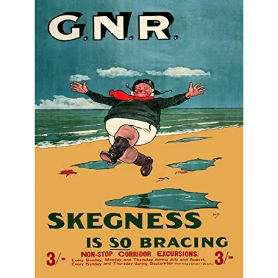 Image of Fine Art Prints GNR Rail Skegness Vintage Advert Print Poster Wall Decor, 18 x 24 inches