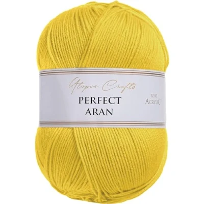 Image of Utopia Crafts Aran Knitting and Crochet Yarn, 400g (Yellow)