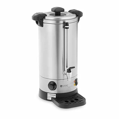 Image of Royal Catering RC WBDW9 Kettle 9 L 1500 W Drip Tray Stainless Steel Mulled Wine Cooker Hot Water Heater Drink Dispenser