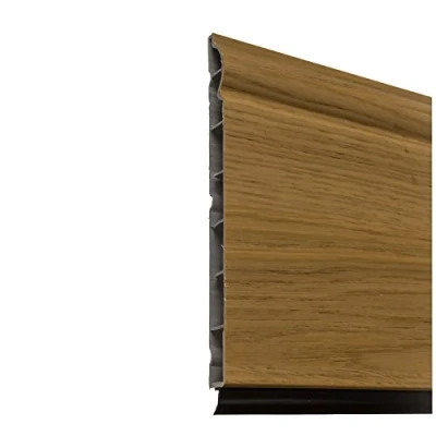 Image of 5m x 150mm (6&quot;) English Oak Torus/Ogee Plastic Skirting Board Easy Fit Durable and Authentic Roomline uPVC Skirtingboard
