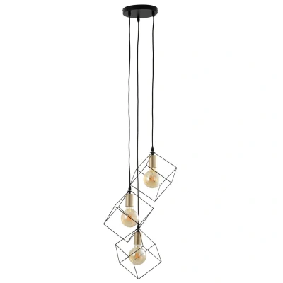 Image of Canto Cluster Pendant Ceiling Light Black 3xE27