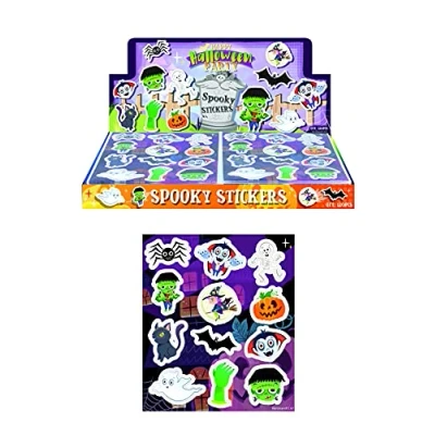 Image of 36 Packs of Spooky Halloween Stickers Trick or Treat, Party Bag Fillers and Favors