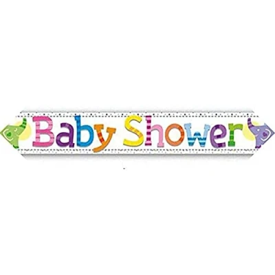 Image of 9ft Banner Baby Shower Elephants