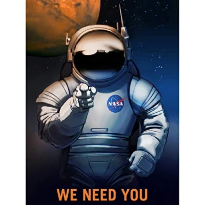Image of Wee Blue Coo Nasa Space Job Advert We Need You Unframed Art Print Poster Wall Decor 12X16 Inch
