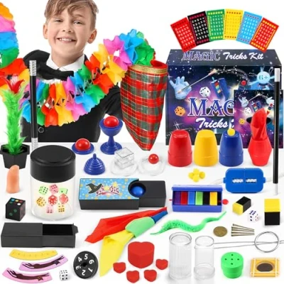 Image of Subtail Magic Kit 70+ Tricks for Kids Set with Instructions Manual Toys Games Family Beginner Boys Girls Age 6 7 8 9 10 11 12