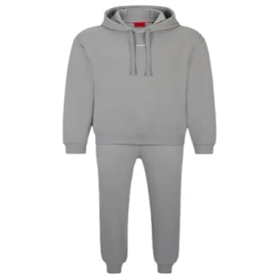 Image of HUGO Men&#039;s Center Logo Cotton Track Suit Tracksuit, Asphault Grey, XXL