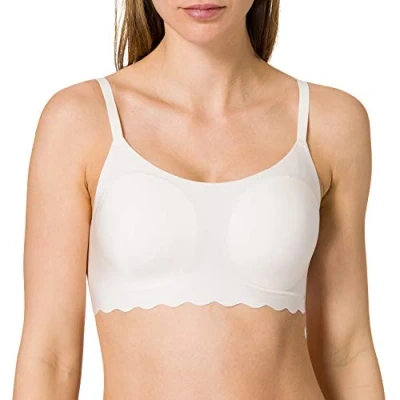 Image of Sloggi Women&#039;s Zero Feel Wavy Top Bra, Angora, XS