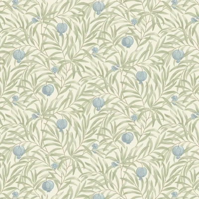 Image of Belgravia Decor Pomegranate Blue Green Wallpaper 9611 Leaf Foliage