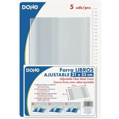 Image of Dohe 91430 Pack of 5 Protective Book and Notebook Covers 53x31 cm