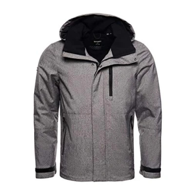 Image of Superdry Mens Coat &#039;Hurricane Jacket&#039; (Mid Grey Marl) M