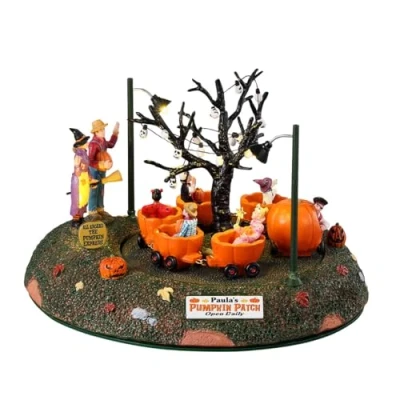 Image of Lemax Village Collection Spooky Town Pumpkin Patch Train Battery Operated Accessory #34061