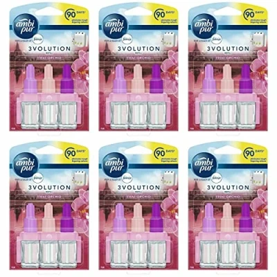 Image of Ambi Pur 6 x 3volution Refill Electric Air Freshener Thai Orchid 20 ml