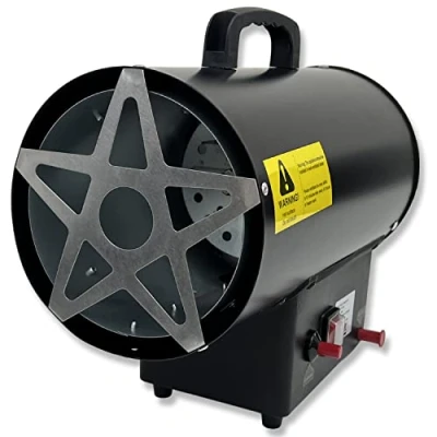 Image of Powerstar Electrical New Propane LPG Gas Space Heater Electric Fan Assisted Powerful Workshop Warmer 3, 15, 20 &amp; 30Kw (15kw), Yellow