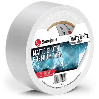 Image of Sanojtape Professional Matte Gaffer Tape White 50mm x 50m Sound &amp; Light Duct