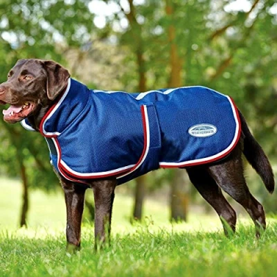 Image of WeatherBeeta ComFiTec Parka 1200D Deluxe Dog Coat, Navy/Red/White, 30cm