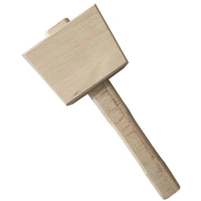 Image of Beechwood Wooden Carpenters Mallet Tool By Footprint Tools. Perfectly Balanced for Ease of Use. Ergonomic Handle. Woodworking Hammer driving wood together, hammering dowels and striking chisels.