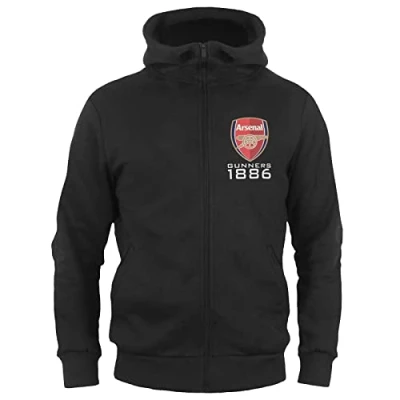 Image of Arsenal FC Official Football Gift Boys Fleece Zip Hoody Black 2 3 Years