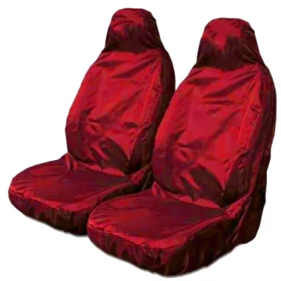 Image of Heavy Duty RED Waterproof Car Seat Covers Front Pair