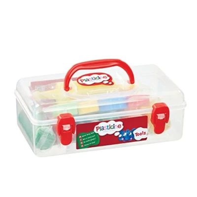 Image of Plasticine Toolz Tool Box Organise, Store, and Create, Includes 7 Vibrant Colours, 5 Shape Cutters, Modelling Smooth Roller, Perfect for Sculpting, Modelling, Crafting