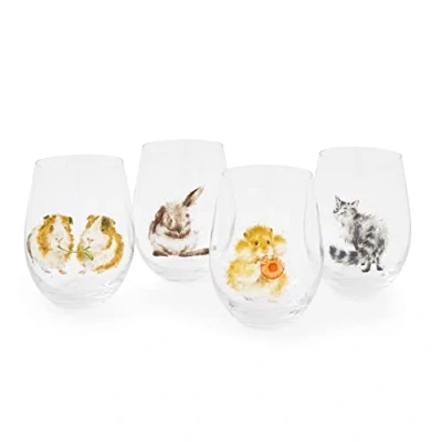 Image of Wrendale Designs Set of 4 Animal Tumbler Glasses