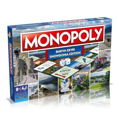 Image of Winning Moves Rhifyn Eryri Snowdonia Monopoly board Game, Advance around the and trade your way to success, gift for ages 8 plus