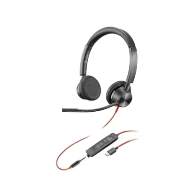 Image of Poly Blackwire 3325 Stereo USB C Headset +3.5mm Plug +USB C/A Adapter