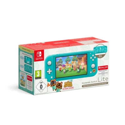 Image of Nintendo Switch Lite Coral: Timmy &amp; Tommy&#039;s Edition Animal Crossing: New Horizons 12 Months NSO