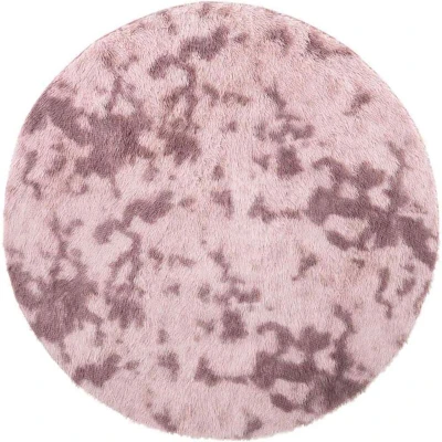 Image of vidaXL Shaggy Rug High Pile NAVARRA Dusty Pink 120x120 cm Polyester
