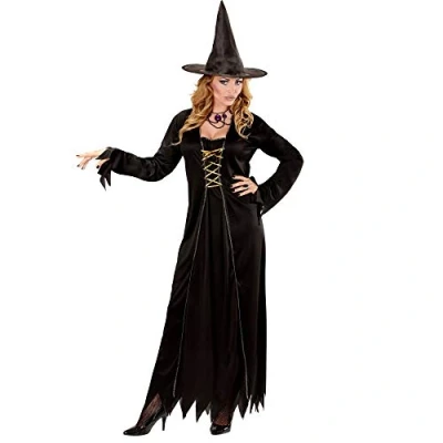 Image of Widmann Adult Witch Costume Dress and Witch&#039;s Hat
