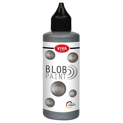 Image of Viva Decor® Blob Paint Metallic (Steel, 90 ml) Ready to Use Paints for Painting/Dot Painting Art Dotting Tool Canvas, Mandala etc. Made in Germany