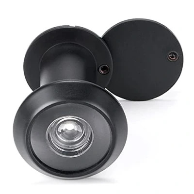 Image of YOUTU® Door Viewer Wide Angle Peephole, Solid Brass Body and HD Glass Lens, 220 Degree Viewing Angle, Drill Hole Diameter 16 mm (Black)
