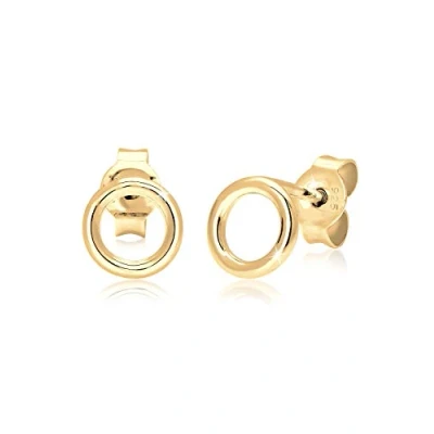 Image of Elli Earrings Ladies Stud Circle Geo Minimal Basic in 925 Sterling Silver